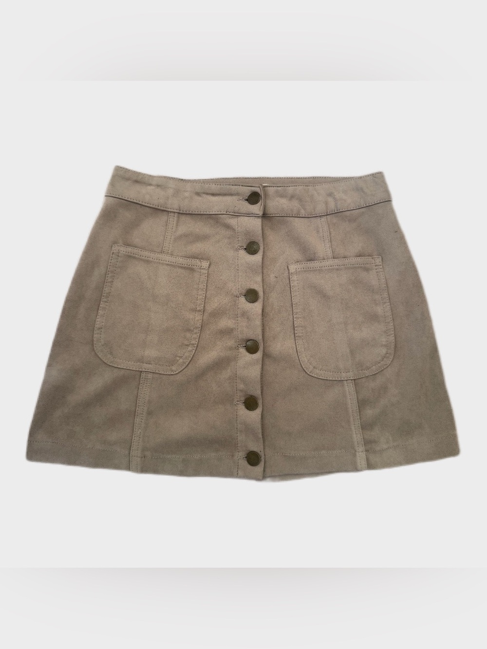 Altar'd State Faux Suede Button Front Mini Skirt Size S